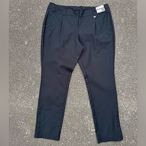 NEW YORK & COMPANY Black Summer Stretch Slim Leg Midtown Rise Pants Size 14 NWT
